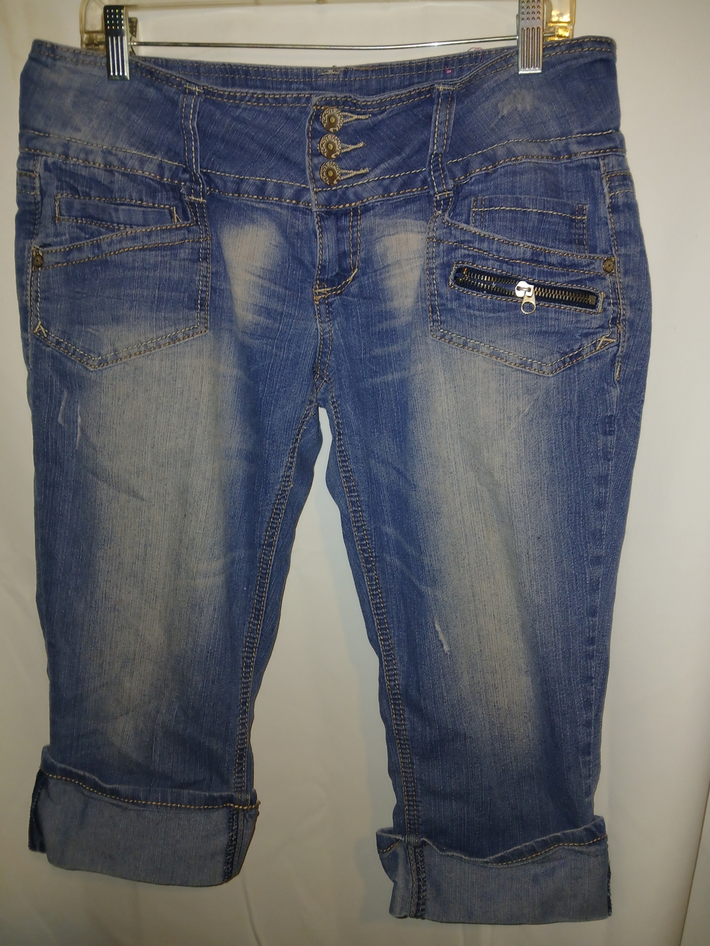 Almost Famous  Jeans Capris with Zip Pocket Detail. 12